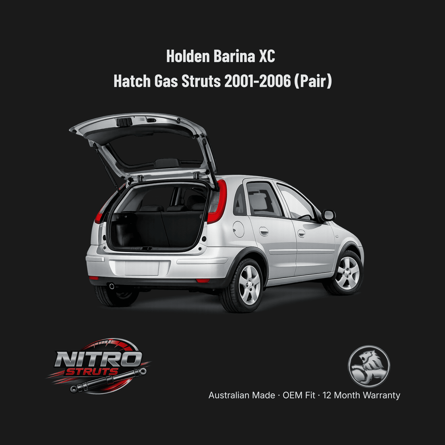 Holden Barina XC Hatch Gas Struts 2001-2006 (Pair)