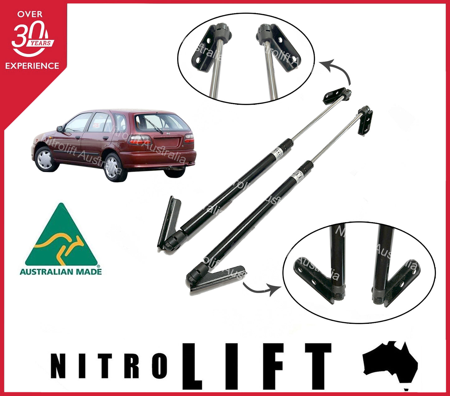 Nissan Pulsar N15 Hatchback Tailgate Gas Struts 1995-2001 (Pair)