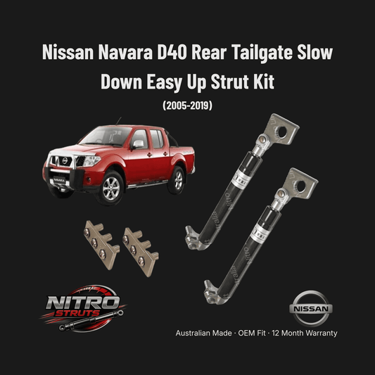 Nissan Navara D40 Rear Tailgate Slow Down Easy Up Strut Kit 2005-2019 — Nitro Struts