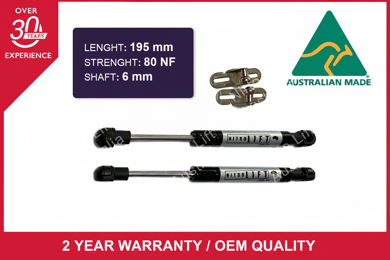 Camper Trailer Caravan Canopy Gas Struts 195mm 80N – Nitro Struts