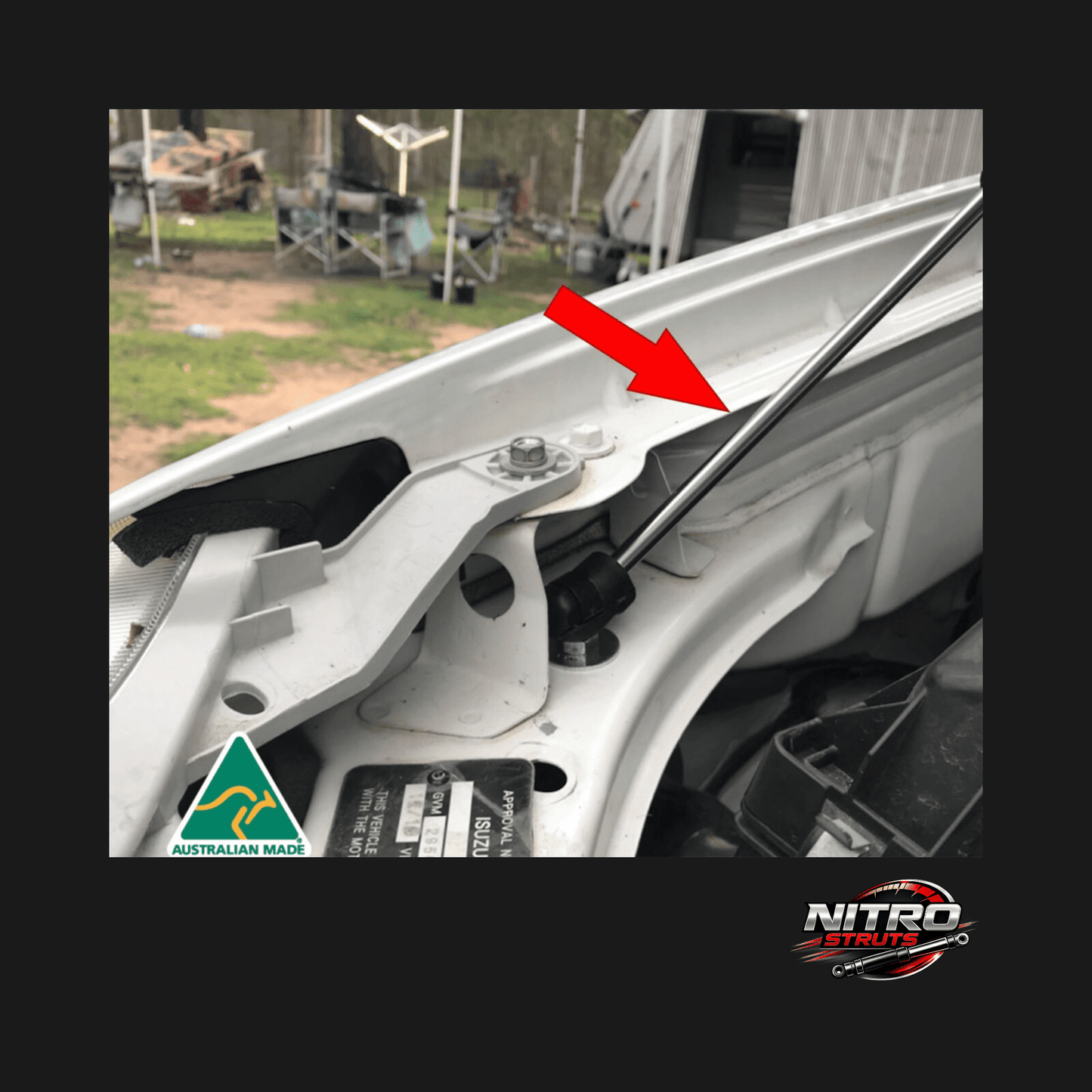 Holden RG Colorado Bonnet Gas Struts Dampers 2012-2018 (Pair) — Nitro Struts