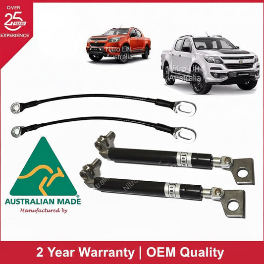 Holden RG Colorado LS LTZ Z71 Rear Tailgate Strut Kit + Cables 2012-2019 (Pair) — Nitro Struts